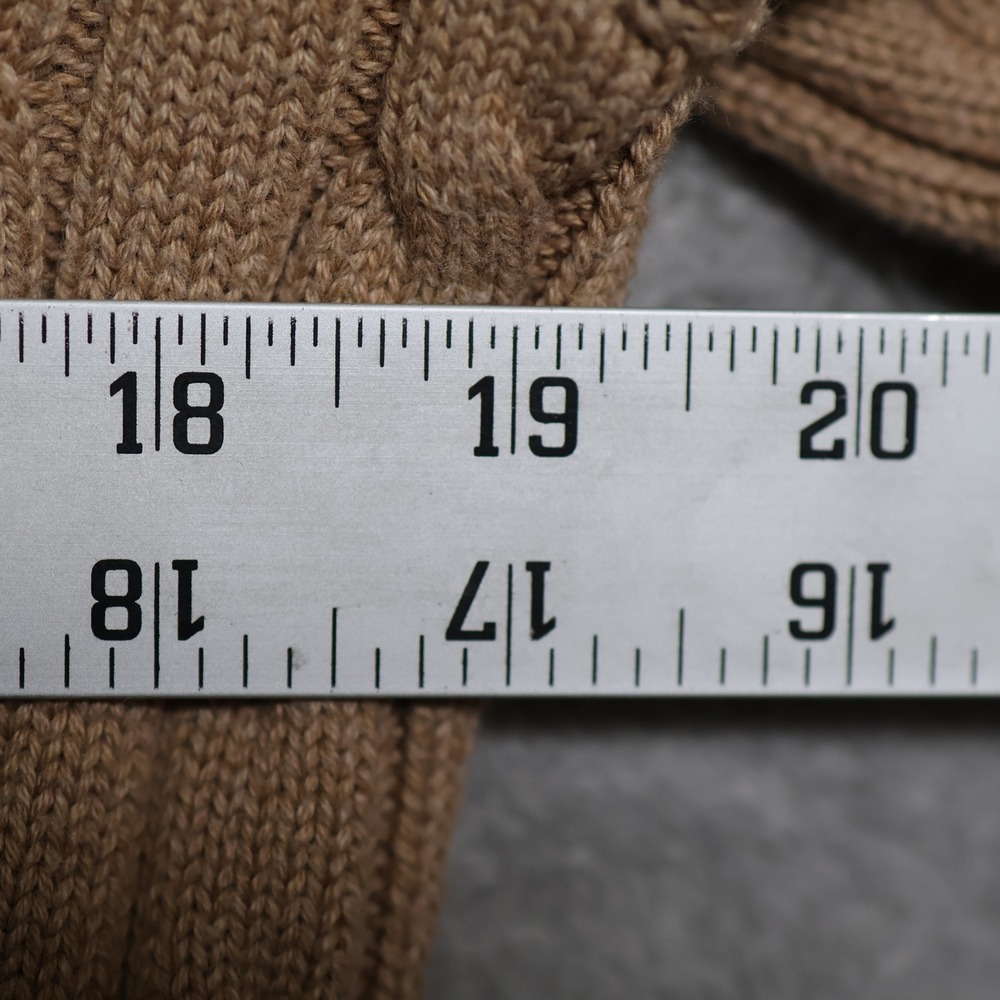 Polo Ralph Lauren Sweater Womens Large Beige Tan Cable Knit Cotton Preppy Casual - Picture 4 of 8